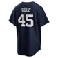 New York Yankees #45 Gerrit Cole Navy Alternate Replica Player Name Jersey