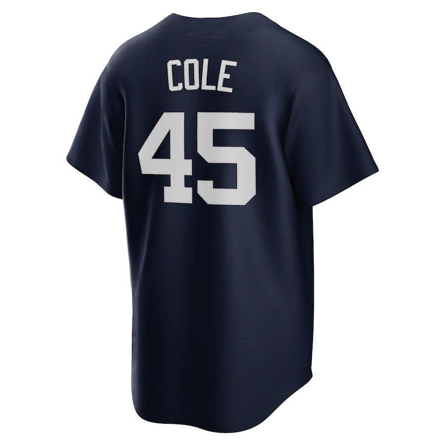 New York Yankees #45 Gerrit Cole Navy Alternate Replica Player Name Jersey