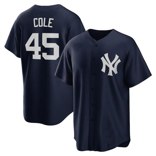 New York Yankees #45 Gerrit Cole Navy Alternate Replica Player Name Jersey
