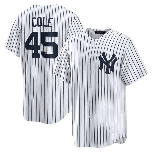 New York Yankees #45 Gerrit Cole White Home Replica Player Name Baseball Jersey