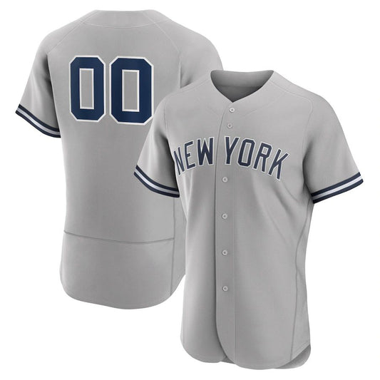 Custom New York Yankees Gray Road Authentic Team Baseball Jersey