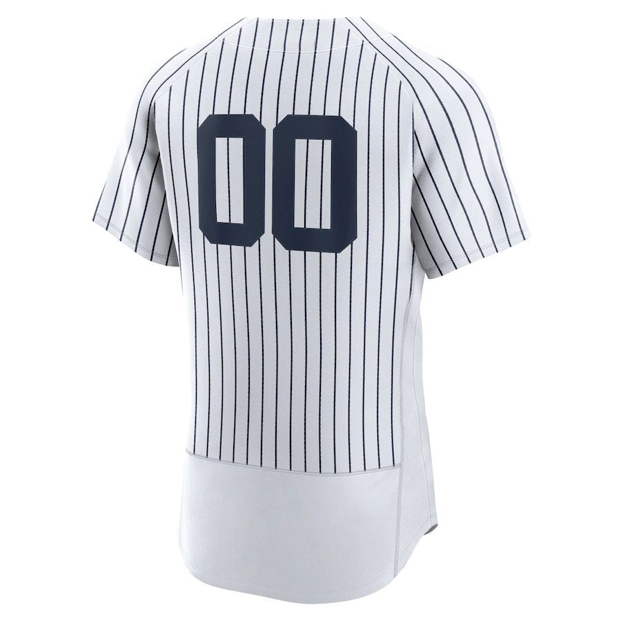Custom New York Yankees White Road Authentic Custom Baseball Jersey