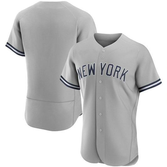 Custom New York Yankees Gray Road Authentic Team Jersey