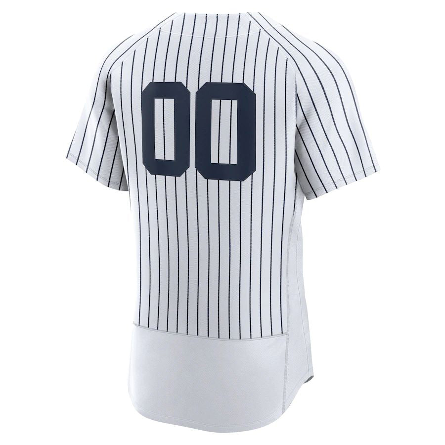Custom New York Yankees White Home Authentic Team Baseball Jersey