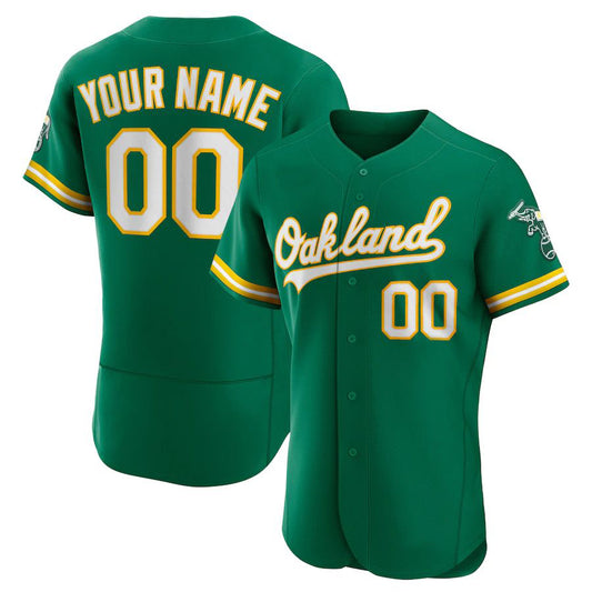 Custom Oakland Athletics Kelly Green Alternate Authentic Custom Game Baseball Jersey