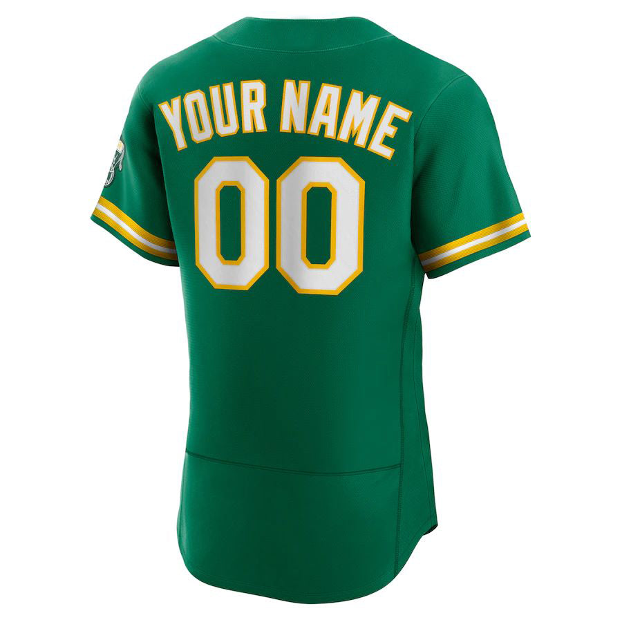 Custom Oakland Athletics Kelly Green Alternate Authentic Custom Game Baseball Jersey