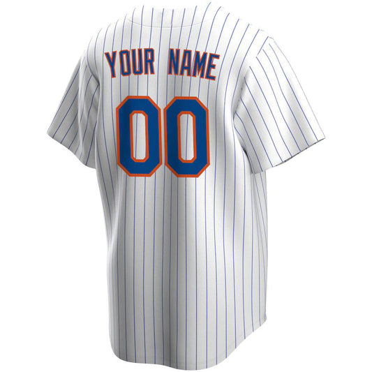 Mens White New York Mets Home Replica Custom Baseball jersey