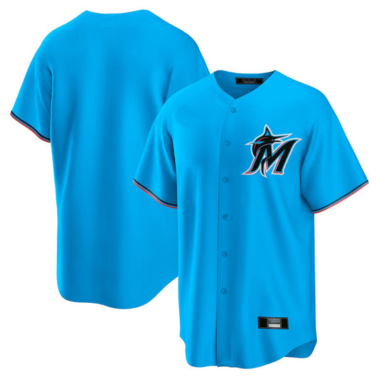 Custom Miami Marlins Blue Alternate Replica Team Jersey Game Baseball Jerseys