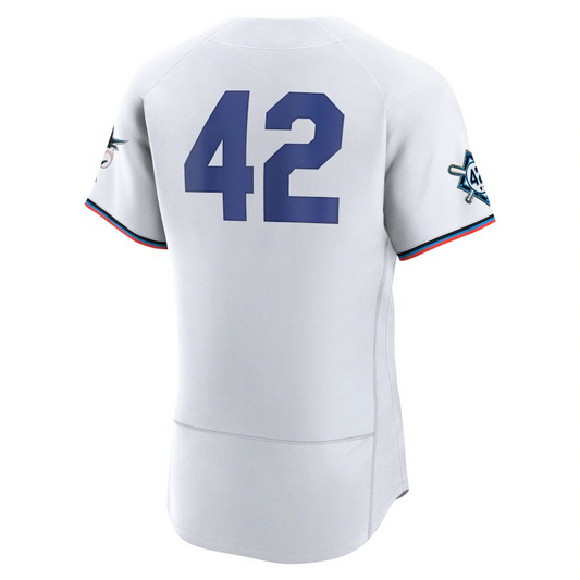 Miami Marlins #42 Jackie Robinson White Authentic Team Player Baseball Jersey