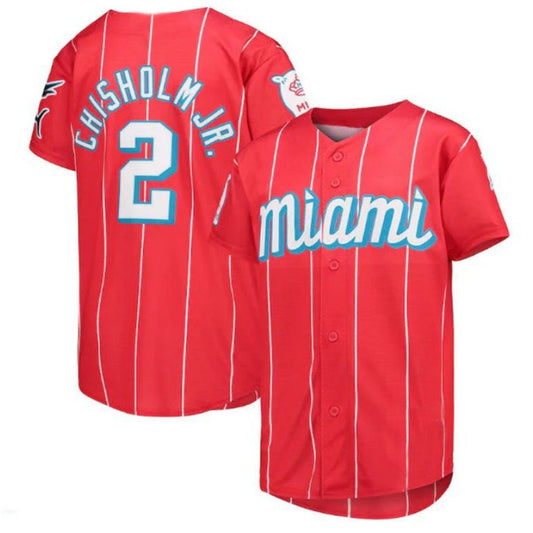 Miami Marlins #2 Jazz Chisholm Jr. Red City Connect Replica Player Jersey Baseball Jerseys