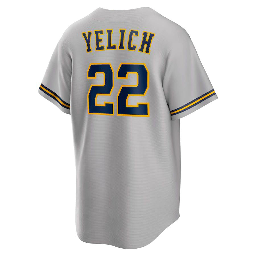 Milwaukee Brewers #22 Christian Yelich Gray Alternate Replica Player Jersey