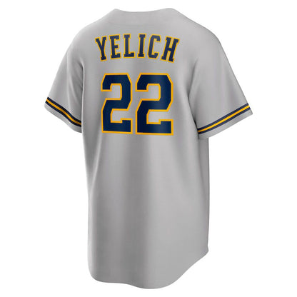 Milwaukee Brewers #22 Christian Yelich Gray Alternate Replica Player Jersey