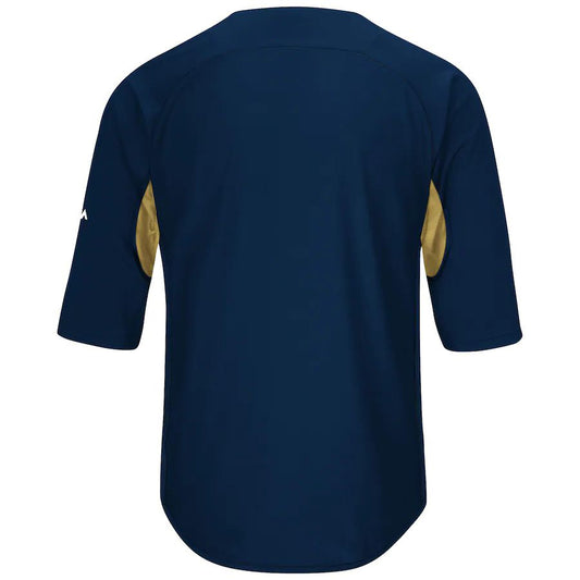 Custom Milwaukee Brewers Majestic Navy-Gold Authentic Collection On-Field Sleeve Batting Practice Jersey