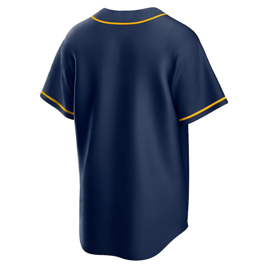 Custom Milwaukee Brewers Navy Alternate Replica Team Jersey