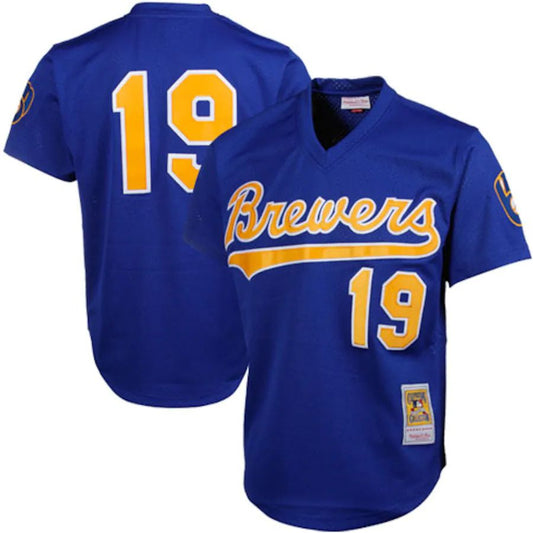 Milwaukee Brewers Robin Yount Mitchell & Ness Royal Cooperstown Mesh Batting Practice Player Baseball Jerseys