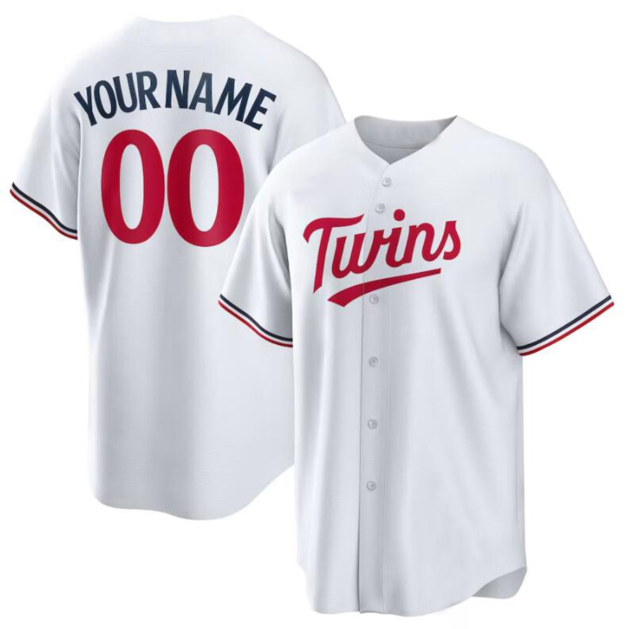 Custom Minnesota Twins White Home Replica Custom Baseball Jersey