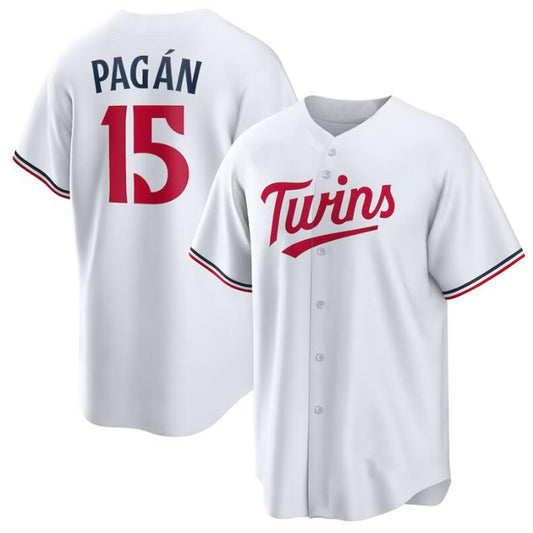Minnesota Twins #15 Emilio Pagán White Home Replica Player Jersey