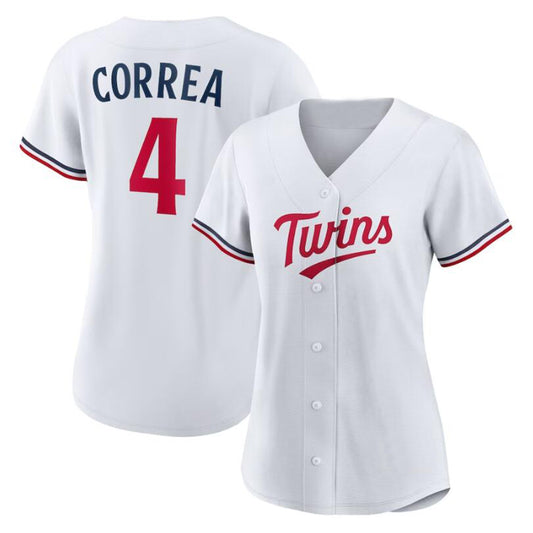 Minnesota Twins #4 Carlos Correa White Home Replica Player Baseball Jersey