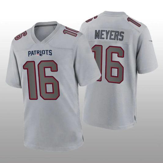 NE.Patriots #16 Jakobi Meyers Gray Atmosphere Player Game Jersey Stitched American Football Jerseys