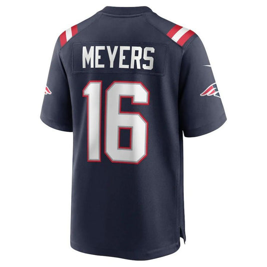 NE.Patriots #16 Jakobi Meyers Navy Player Game Jersey Stitched American Football Jerseys