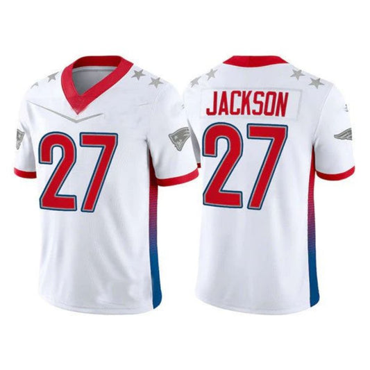 NE.Patriots #27 J.C. Jackson 2022 White Pro Bowl Stitched Player Jersey American Football Jerseys