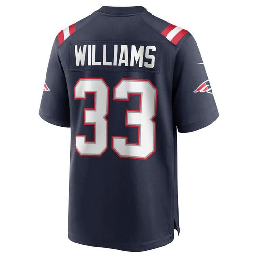 NE.Patriots #33 Joejuan Williams Navy Player Game Jersey Stitched American Football Jerseys