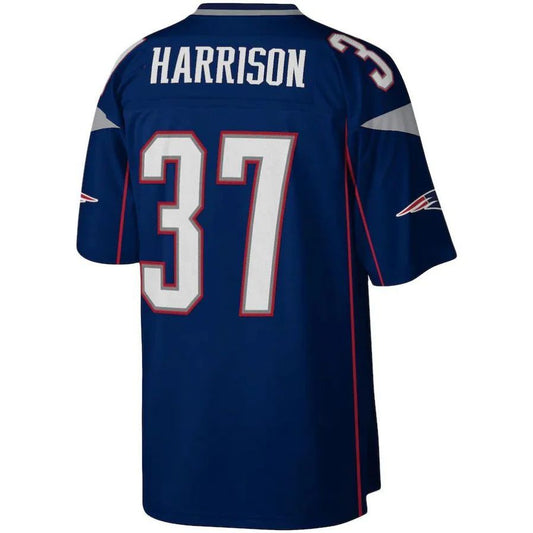 NE.Patriots #37 Rodney Harrison Mitchell & Ness Navy Legacy Replica Player Jersey Stitched American Football Jerseys