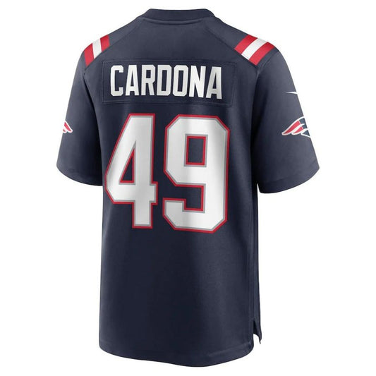 NE.Patriots #49 Joe Cardona Navy Player Game Jersey Stitched American Football Jerseys
