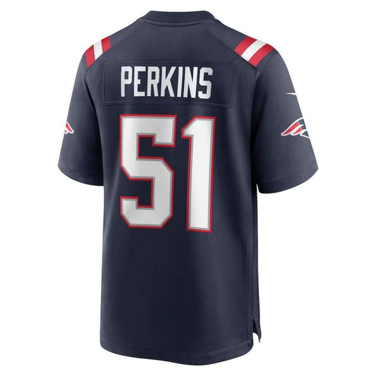 NE.Patriots #51 Ronnie Perkins Navy Player Game Jersey Stitched American Football Jerseys