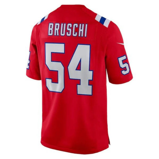 NE.Patriots #54 Tedy Bruschi Mitchell & Ness Red Legacy Replica Jersey Stitched American Football Jerseys