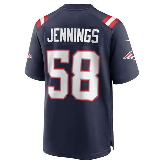 NE.Patriots #58 Anfernee Jennings Navy Team Player Game Jersey Stitched American Football Jerseys