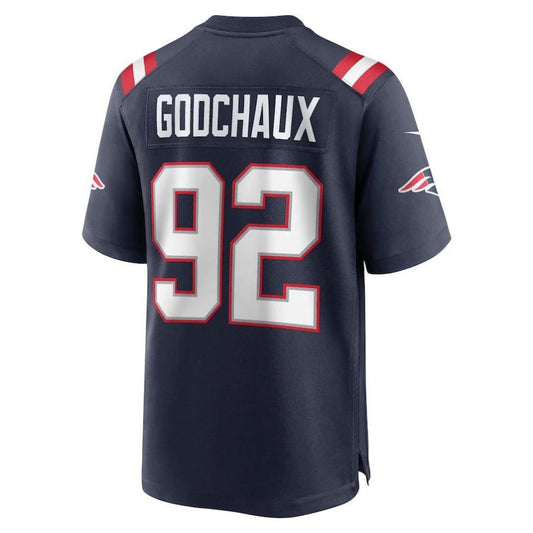 NE.Patriots #92 Davon Godchaux Navy Player Game Jersey Stitched American Football Jerseys