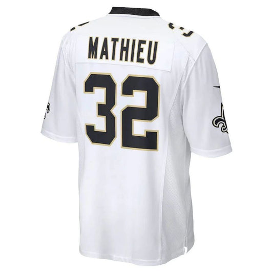 NO.Saints #32 Tyrann Mathieu White Player Game Jersey Stitched American Football Jerseys