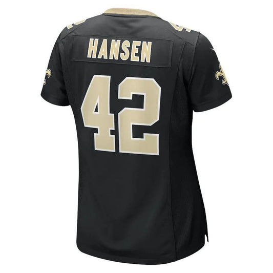 NO.Saints #42 Chase Hansen Black Player Game Jersey Stitched American Football Jerseys
