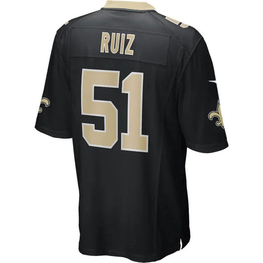 NO.Saints #51 Cesar Ruiz Black Player Game Jersey Stitched American Football Jerseys