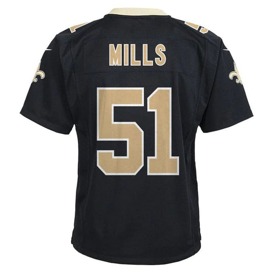NO.Saints #51 Sam Mills Black Retired Player Game Jersey Stitched American Football Jerseys