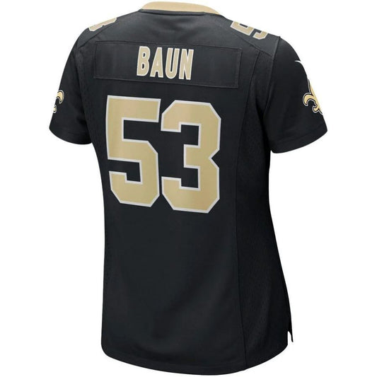NO.Saints #53 Zack Baun Black Player Game Jersey Stitched American Football Jerseys
