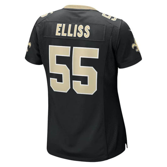 NO.Saints #55 Kaden Elliss Black Player Game Jersey Stitched American Football Jerseys