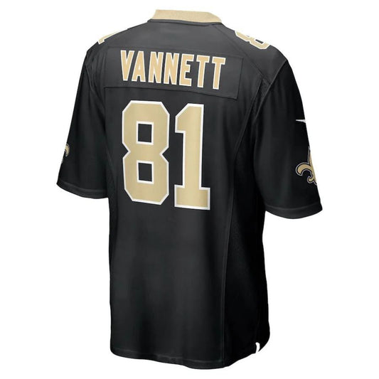 NO.Saints #81 Nick Vannett Black Player Game Jersey Stitched American Football Jerseys