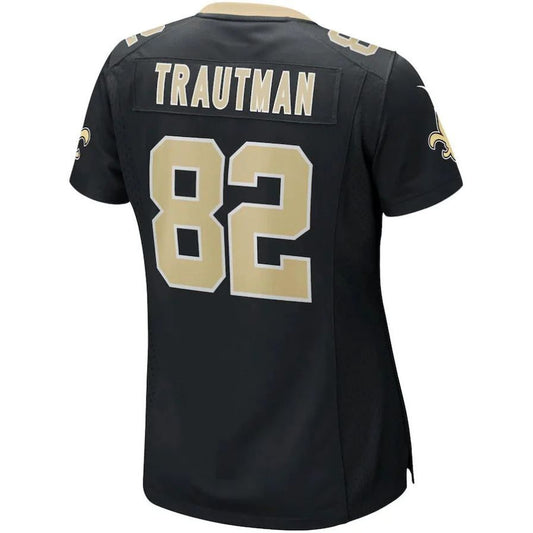 NO.Saints #82 Adam Trautman Black Player Game Jersey Stitched American Football Jersey