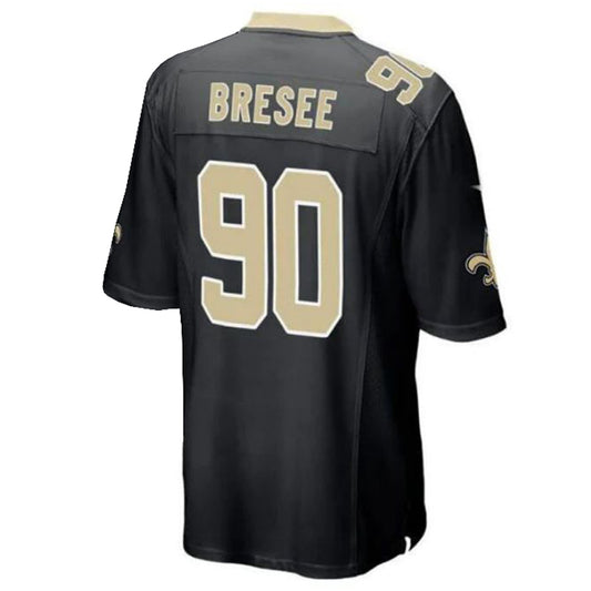 NO.Saints #90 Bryan Bresee Player Game Jersey - Black Stitched American Football Jerseys