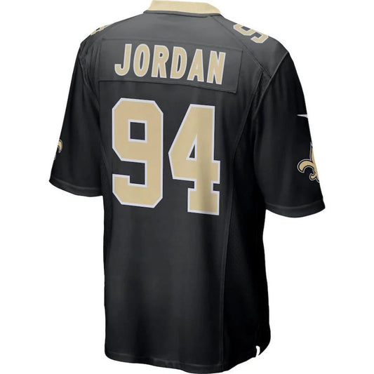 NO.Saints #94 Cameron Jordan Black Player Game Jersey Stitched American Football Jersey