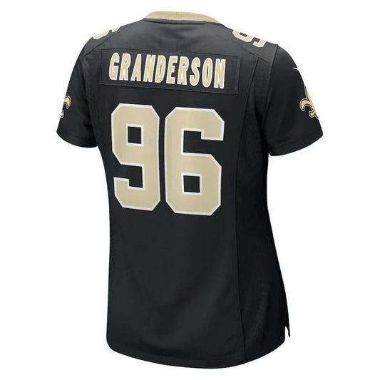 NO.Saints #96 Carl Granderson Black Player Game Jersey Stitched American Football Jerseys