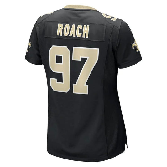 NO.Saints #97 Malcolm Roach Black Team Player Game Jersey Stitched American Football Jerseys