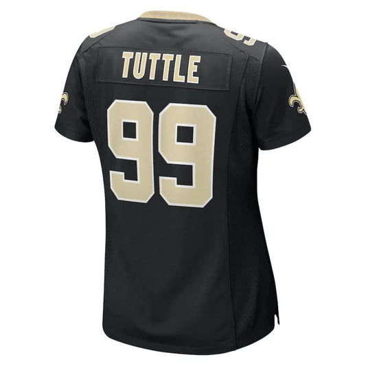 NO.Saints #99 Shy Tuttle Black Player Game Jersey Stitched American Football Jerseys