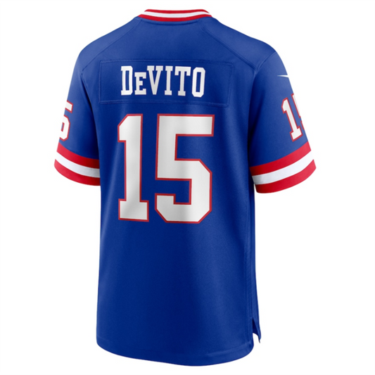 NY.Giants #15 Tommy DeVito Royal Alternate Player Game Jersey Stitched American Football Jerseys
