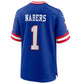NY.Giants #1 Malik Nabers Royal 2nd Alternate 2024 Draft Game Jersey American Stitched Football Jerseys