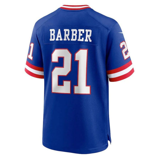 NY.Giants #21 Tiki Barber Royal Classic Retired Player Game Jersey Stitched American Football Jerseys