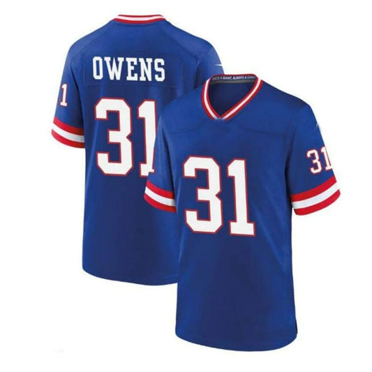 NY.Giants #31 Gervarrius Owens Classic Player Game Jersey - Royal Stitched American Football Jerseys