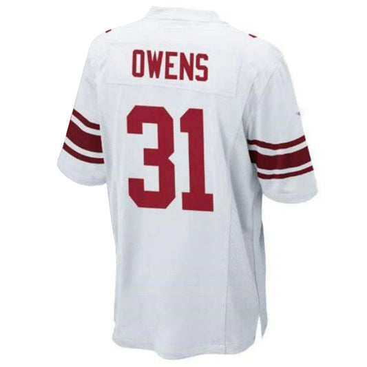 NY.Giants #31 Gervarrius Owens Player Game Jersey - White Stitched American Football Jerseys